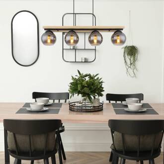 Globo Hanglamp Conni Metaal Zwart 4x E27