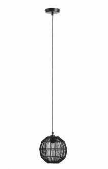 Globo Hanglamp Hermi II metaalvlechtwerk zwart, Ø 20cm mat zwart