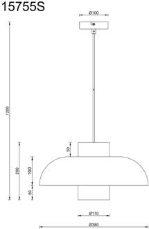 Globo Hanglamp Lowe, mat zwart, Ø 38 cm, metaal matzwart, opaal