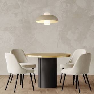 Globo Hanglamp Lowe, zandkleurig mat, Ø 38 cm, metaal zandkleurig mat, opaal