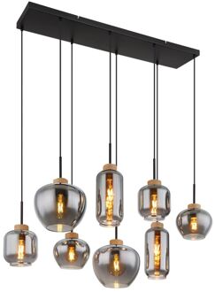 Globo Hanglamp Matt Metaal Zwart 8x E27