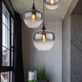 Globo Hanglamp Maxy Metaal Zwart 3x E27