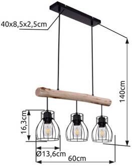 Globo Hanglamp Mina Metaal Zwart 3x E27