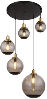 Globo Hanglamp Potter Metaal Zwart 5x E27