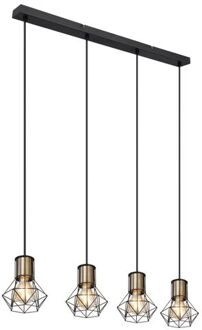 Globo Hanglamp Priska Metaal Zwart 4x E27