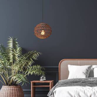Globo Hanglamp Senni, bruin, Ø 29 cm donkerbruin