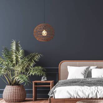 Globo Hanglamp Senni, bruin, Ø 39 cm donkerbruin