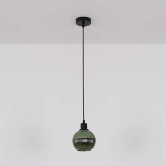 Globo Hanglamp Zumba, bronskleurig, Ø 15 cm, glas brons, matzwart, wit