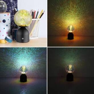 Globo Julsy LED tafellamp, zwart, 3D, hoogte 21 cm, CCT matzwart, transparant