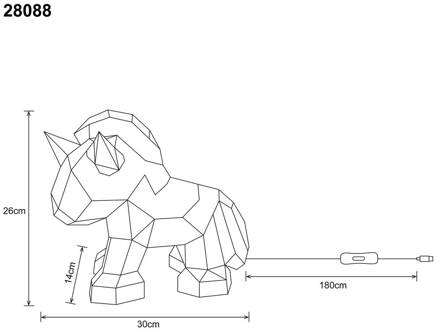 Globo Kinderkamer tafellamp Brondar eenhoorn, rood, hoogte 26 cm rood, helder