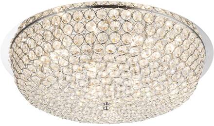 Globo Kristallen plafondlamp Emilia met LED lampen chroom, helder