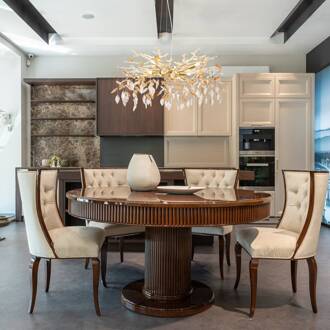 Globo Kroonluchter Danna, goudkleurig/amberkleurig/helder, Ø 61 cm goud, amber, helder