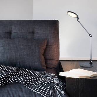 Globo LED bureaulamp Konsti, hoogte 90 cm, zwart, metaal zwart, gesatineerd