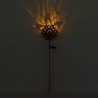 Globo LED grondspies lamp 36571, bloem, windgong, metaal antiek goud, blauw