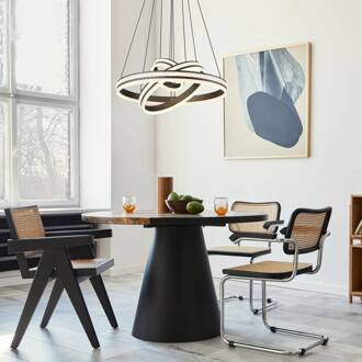 Globo LED hanglamp Grouni, Ø 60 cm, titaniumkleurig, CCT, metaal titanium, helder, opaal