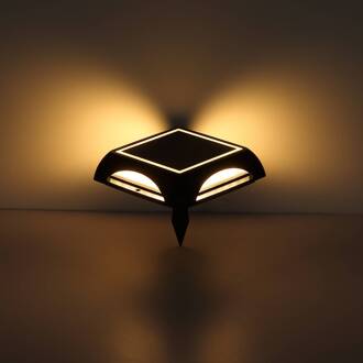 Globo LED lamp op zonne-energie 36505, grondspies, wandlamp, zwart, aluminium