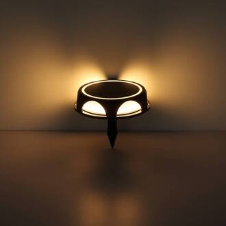 Globo LED lamp op zonne-energie 36506, grondspies, wandlamp, zwart, aluminium