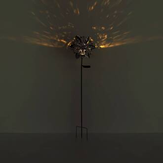 Globo LED lamp op zonne-energie 36578, grondspies, roestbruin, metaal, glas roest, helder, geel