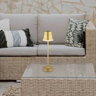 Globo LED lamp op zonne-energie, metaal, goudkleurig, hoogte 41 cm, IP44