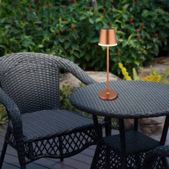 Globo LED lamp op zonne-energie, metaal, koperkleurig, hoogte 41 cm, IP44