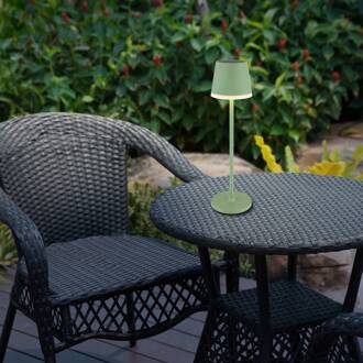 Globo LED lamp op zonne-energie, metaal, lichtgroen, hoogte 41 cm, IP44