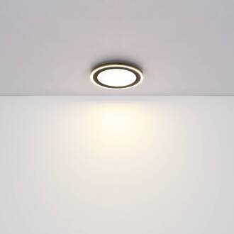 Globo LED plafondlamp Davies met kristaleffect Ø 34 cm zwart, opaal