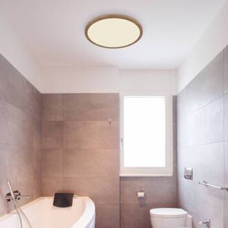 Globo LED plafondlamp Sapana Ø 29,5 cm houtoptiek licht hout