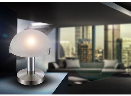 Globo LED-tafellamp OTTI chroom glas 21934 Wit