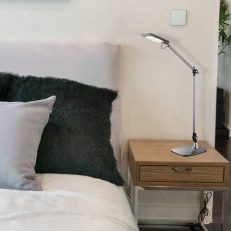 Globo LED tafellamp Pattaya scharnier dim CCT zilvergrijs, zwart