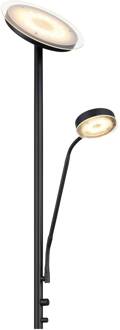 Globo LED vloerlamp Ernst met flexibele arm, zwart mat zwart
