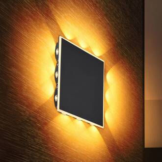 Globo LED wandlamp Saidy, breedte 22 cm, zwart, metaal