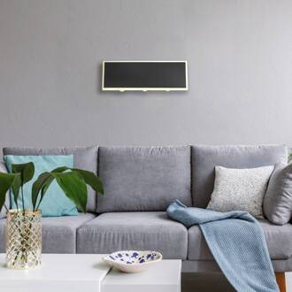 Globo LED wandlamp Saidy, breedte 25 cm, zwart, metaal