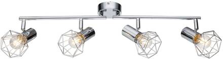Globo Plafondlamp Daiva 4 lichtbr. - beweeglijke straler chroom