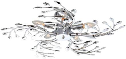 Globo Plafondlamp Flash van metaal, chroom, Ø 65 cm