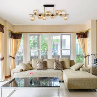 Globo Plafondlamp Riha Led Metaal Zwart 9x G9 Led