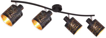 Globo Plafondspot Tunno Metaal Zwart 4x E14 Led