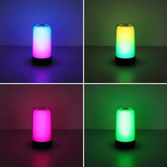 Globo Sandrina LED tafellamp, grijs, Ø 10 cm Bluetooth, RGB zilver, zwart, rookgrijs