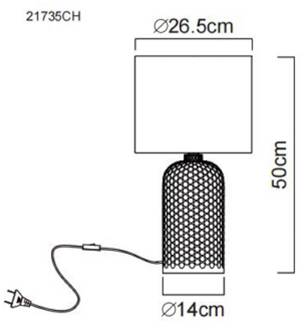Globo Sofia tafellamp, crèmekleurig, hoogte 50 cm, stof/glas