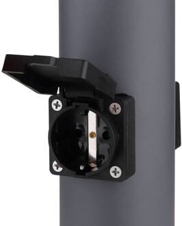 Globo Sokkellamp Boston met stopcontacten antraciet, rookgrijs