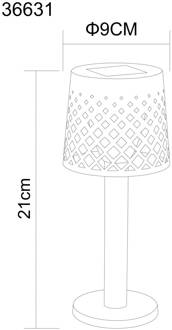 Globo Solar-accu-tafellamp 36631, IP44, zwart zwart mat, helder