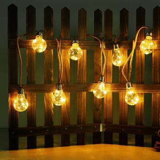 Globo Solar-lichtketting 33694-10 met henneptouw 10 LEDs bruin, amber