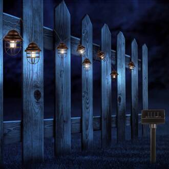 Globo Solar-lichtketting Lina met 8 lantaarns bruin, zwart