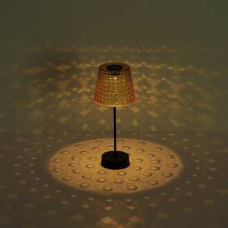 Globo Solar-tafellamp 36634-2A in 2 per set zwart/amber mat zwart, amber