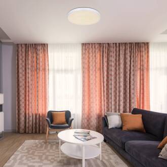 Globo Sonny LED plafondlamp, zilver, CCT, Ø 50,5 cm zilver, wit