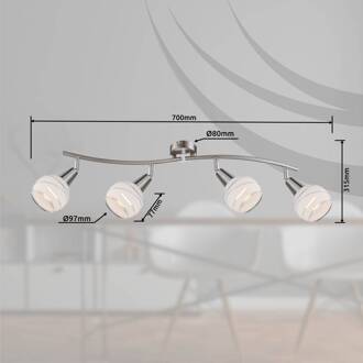 Globo spot Elliott metaal nikkel geborsteld 4xE14