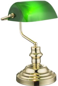 Globo Tafellamp ANTIQUE messing groen 2491K