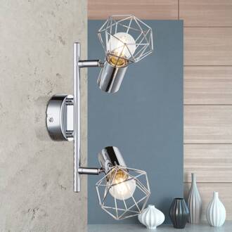 Globo Ultramoderne plafondlamp Daiva 2 lichtbr chroom