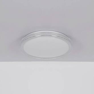 Globo Veleno LED plafondlamp, wit, Ø 49 cm, glittereffect wit, zwart, helder