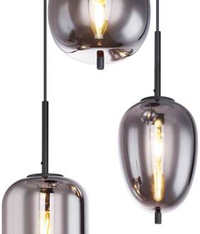 Globo Videlamp hanglamp met 3 hangers amber goud zwart