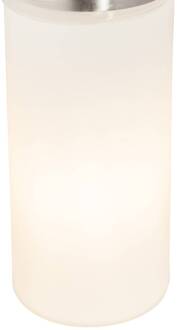 Globo Wandlamp Space, nikkel, 2-lamps, IP44 mat nikkel, gesatineerd opaal